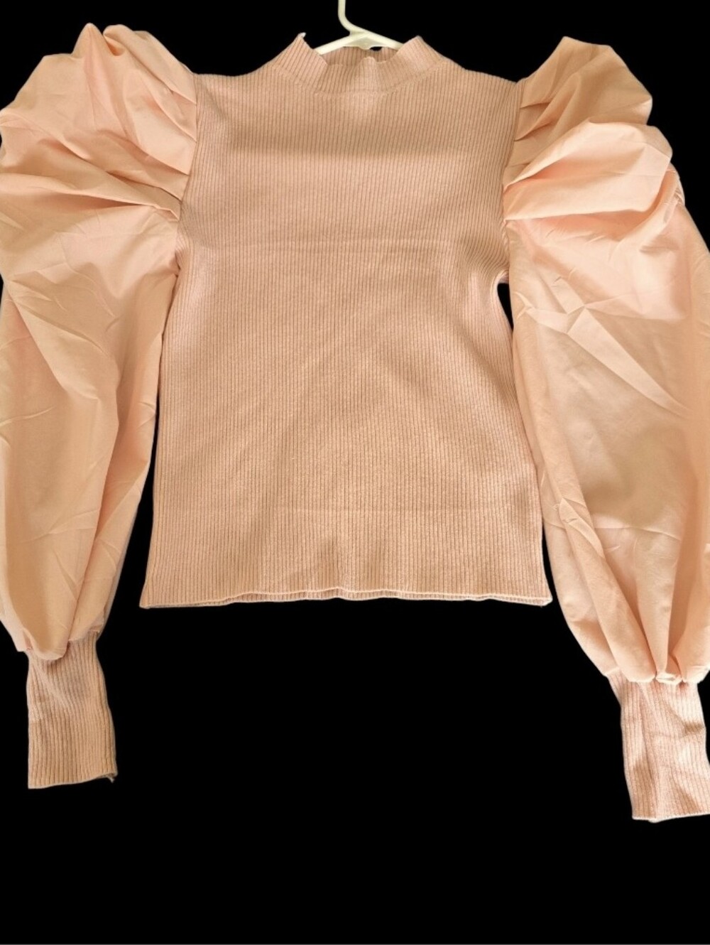 NEW Salmon Pink Puff Sleeve Top NWT - Okboth Fashion (Size M)